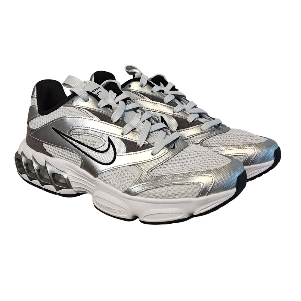 Nike Zoom Air Fire Women 9 Metallic Silver White Grey Running Shoes DR7852-001